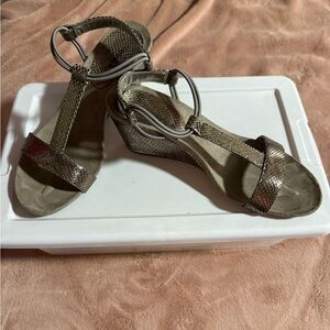 Style & Co. Metallic Pewter Wedge Sandals
